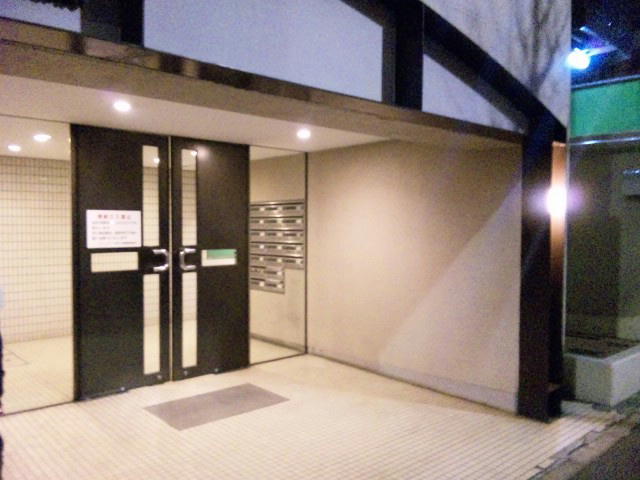 Entrance at night